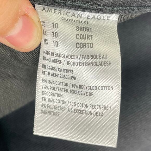 American Eagle Low Rise Skater Black Denim Jeans size 10 Short - Picture 8 of 15